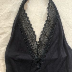 Charcoal Grey American Eagle Halter Bodysuit